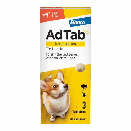 ADTAB 225 mg Kautabletten f&uuml;r Hunde >5,5-11 kg