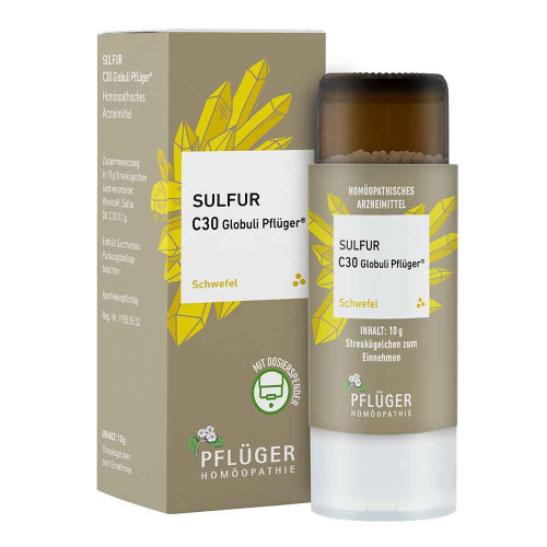 SULFUR C 30 Globuli Pfl&uuml;ger Dosierspender