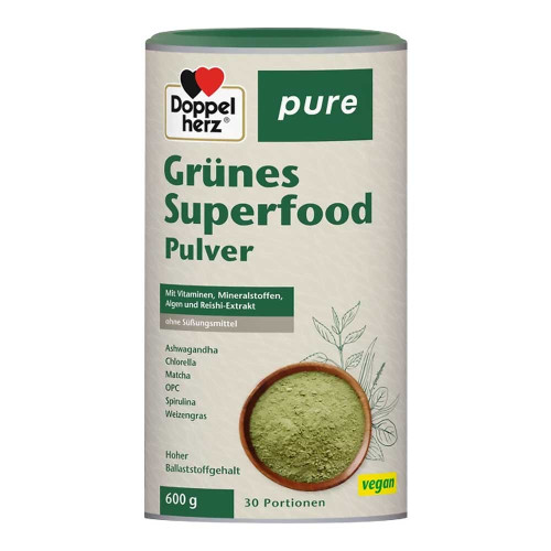 DOPPELHERZ Gr&uuml;nes Superfood pure Pulver