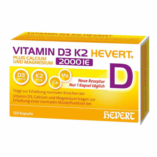 VITAMIN D3 K2 Hevert+Calcium u.Magnes.2000 IE Kps.