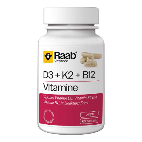RAAB Vitalfood Vitamin D3 K2 B12 Kapseln