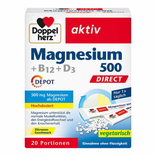 DOPPELHERZ Magnesium 500+B12+D3 Depot DIRECT Pell.