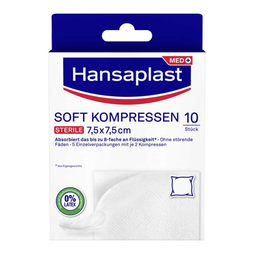 HANSAPLAST Soft Kompressen 7,5x7,5 cm steril