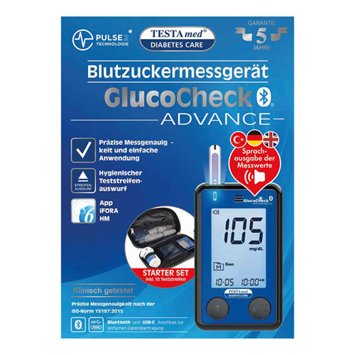 TESTAMED GlucoCheck Advance BZ MG Starterset BT