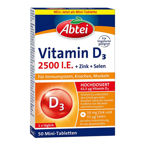 ABTEI Vitamin D3 2500 I.E. Mini Tabletten