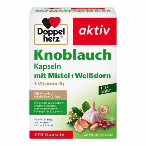 DOPPELHERZ Knobl.Kap.m.Mistel+Wei&szlig;dorn+Vitamin B1
